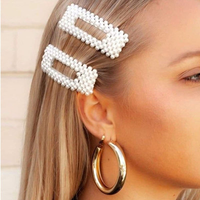 house of common MEHAK CREATION White Korean Hair clips Large size with Multi Design for dailyuse Hair Clip(White)
