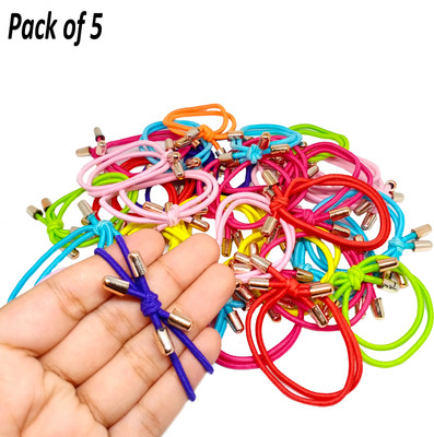 FINXFAIMA Trendy Cute Rubber Bands Combo for Kids, Girls & Women (Pack of 5 Rubber Bands) Rubber Band(Multicolor)