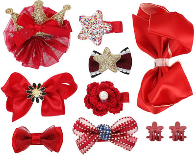 Dressberry Stylish and Trendy Party Wear Jewellery Hair Accessory Set(Red)