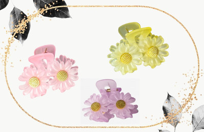 BeautyCulture Smoky Sunflower Shaped Smoky Hair Clutcher Fancy Claw Hair Clip for Girls Women Hair Claw(Multicolor)