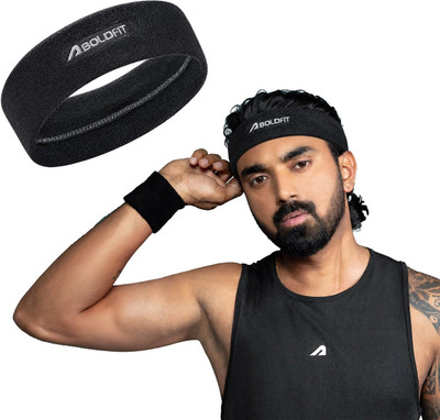 BOLDFIT Gym Men and Women - Sports Headband for Workout & Running Head Band(Black)