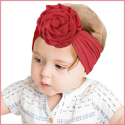 SYGA Baby Girls Soft Nylon Headbands Hairbands Newborn Kids (Red) Head Band(Red)