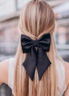 house of common MEHAK CREATION Bow Hair Clip For Women And Girls Clips Made With Silk Satin Hair Clip(White, Black)