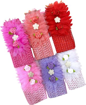 Myra Collection Flower Headband for Woman PACK OF 6 Hair Band(Red, White, Pink)