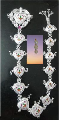 Culture Creation Imitation Chotla Pati SATRANGI DESIGNER RAJPUTI MATHA SHEES PHOOL DAMNI With Pin Hair Accessory Set(Silver)