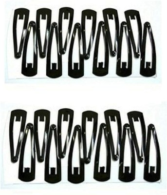 TinLivery 24 Pcs Medium Metal Tic Tac Black Hair Clips for Women & Girls Hair Clip(Black)