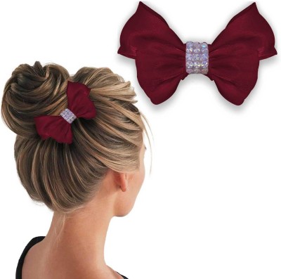 Lykaa Hair Bows for Women, Girls Barrette Hair Clip Ribbon Bows Style Hair Accessories Hair Clip(Red)