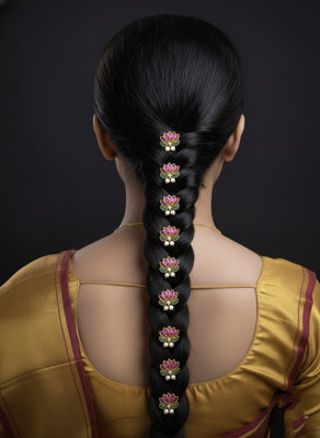 Locketto Lotus u pin hair accessory Hair Pin(Pink)