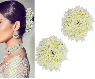 house of common Girls and Women Hair Accessory Bun(White)
