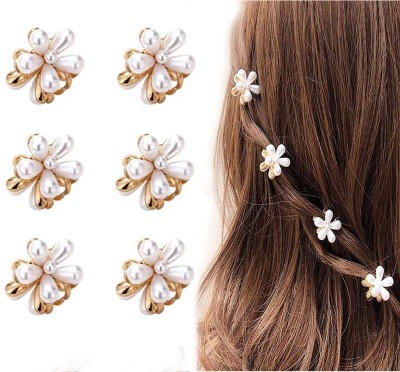 cinex Girls pearl white colour hair clips Hair Clip(White)