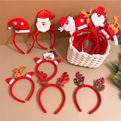 Brown Leaf Merry Christmas Hair Band Costume Accessories for Women Men Kids Party Favors Hair Band(Red, White)