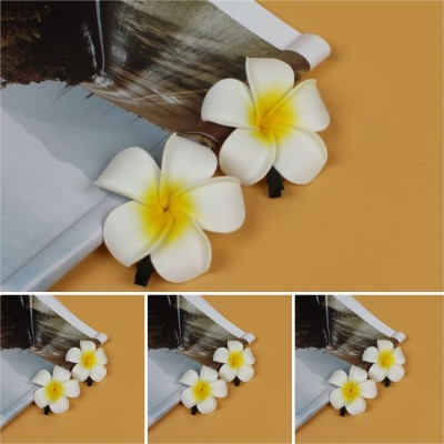 PSYCHFLORE BEAUTYFULL WHITE PULUMERIA CLIP SET OF 8 PC-P15 Hair Clip(White)