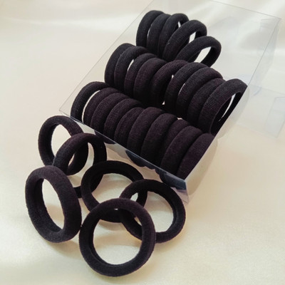 MASHBA 30 Black Ponytail Holder Elastic Hair Rubber Bands For Girls Women (Pack of 30) Rubber Band(Black)