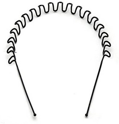 GARV 2Pcs Unisex Women/Men Zigzag Sport Metallic Hair Band Head Band Head Band(Black)