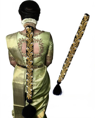 PINAAKA DARINI Maggam Work Poola Jada for Wedding Bridal Bharatanatyam Savaram Hair Braid Braid Extension(Multicolor)