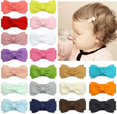 Simplybeaut Pack of 12 pcs baby multicolor mini soft hair bow clips Hair Clip(Multicolor)