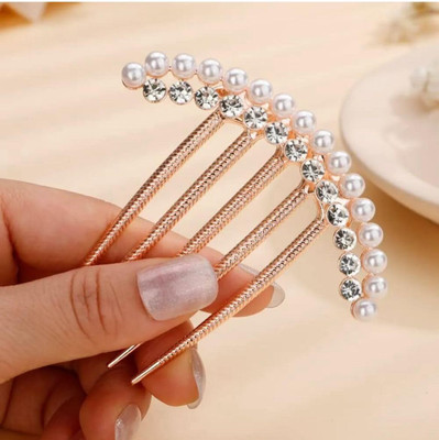 HAIR SPARKLES Crystal Rhinestone Hair Combs for Elegant Updo Hairstyles Accessories Hair Clip Hair Clip(Gold)