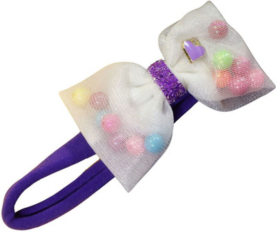 kamule Halloween Beaded Net Hair Bow Headband Hair Clip(White)