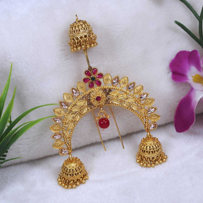 sharneshwar Hair Brooch | Juda Pin | Bridal Hair Accessories for wedding hair combo(Gold)