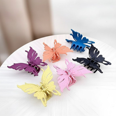 Prityka Beauty Korean Style Butterfly Clutchers Jaw Clamps GenZ Trendy Hair Claws 6p Hair Claw(Multicolor)