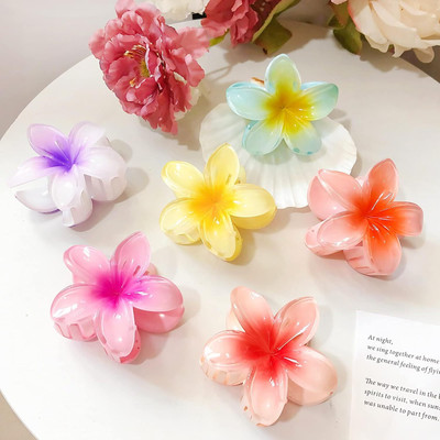 Dreamish Imitation Floral Petal Flower Design Hair Claw Clutcher Clips (Pack of 3) B Hair Claw(Multicolor)