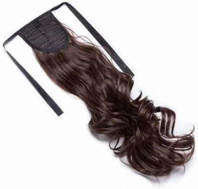Rizi Curly Drawstring Ponytail Long Natural Look 40CM Length Brown Color maya6a Braid Extension(Brown)