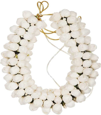 rimmi Pack of 1 Gajra in Artificial Jasmine Mogra Flower , Wedding Party Juda Bun Hair Accessory Set(White)