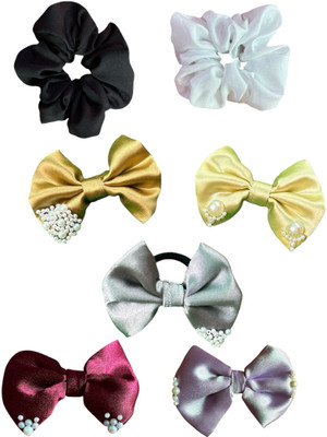 ayushi collection Scrunchie and Bow Combo Pack Hair Accessory Set(Multicolor)