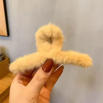 house of common Women And Girls Multi colour Fur Hair Clutcher Pack of 1 Hair Clip Hair Claw(Multicolor)