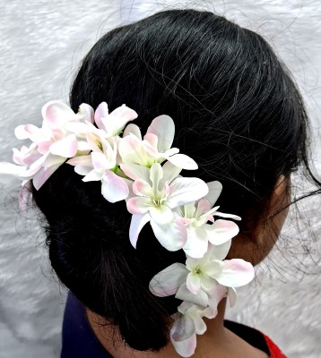 BengCraft Artificial Orchid Flower Gajra Hair Accessories for Bun Juda Women Fashion Hair Accessory Set(Pink)