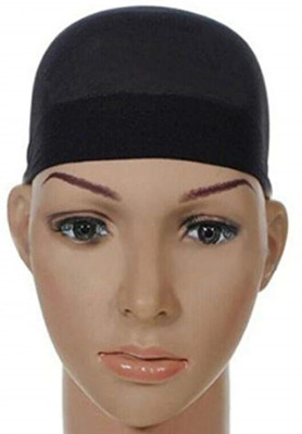 ABS 2 Pcs Wig Cap Stocking Cap Elastic Liner Mesh For Making Wigs For Women Hair Accessory Set(Black)