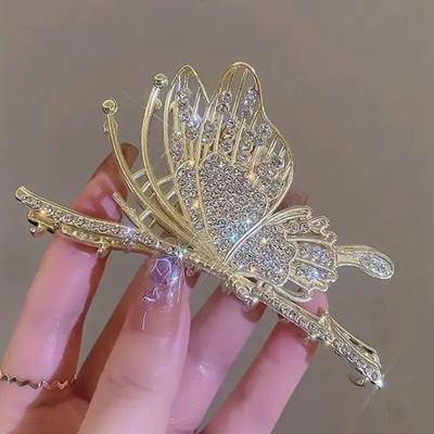 Beauty Flow 1 Pcs Of Korean Hair Clips For Women In Butterfly Design Hair Claw(Gold)