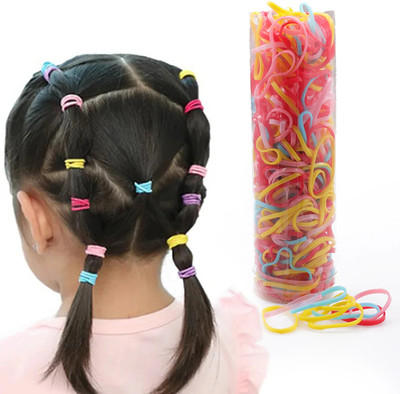 Pia Creations korean style Mini Elastic Soft Rubber Hair Bands for girls & Women Rubber Band(Black)