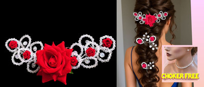 house of common Hair Accessory Tiara Head Band(Red, White)