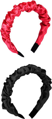 Munavi Elastic Rubber Hair Band hair combo(Red, Black)