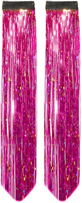 VIVIAN 2pc Glitter  Streak/ Extensions For Women (MAGENTA) Hair Extension