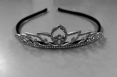 Shah shining Jewels Shah-crown-1 Head Band(White, Silver, Black)