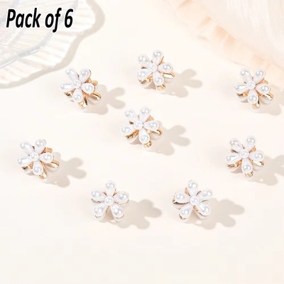 FINXFAIMA Fancy Hair Clutchers Combo for Girls and Women (Pack of 6) Hair Claw(White)