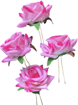 Be trendy For Elegant floral hair brooch for women and girls. Hair Accessory Set(Pink)