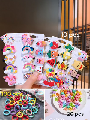 KVY COLLECTION Baby Girl Combo 130 Pcs Baby Girl Hair Clip Set Hair Accessory Set(Multicolor)