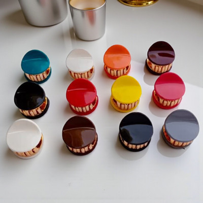 Freebies Glossy Multicolor Mini Hair Clutcher Clips for Women, Small Round Clip Pack of 4 Hair Clip(Bronze)