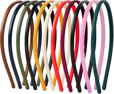 Pingaksha Innovation Plastic Headbands for Women and Girls 1cm (Gloss) Hair Band(Multicolor)