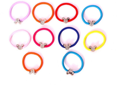 PUCHKOO 10pcs good elastic high qualiy multi color hair rubberbands Hair Accessory Set(Multicolor)