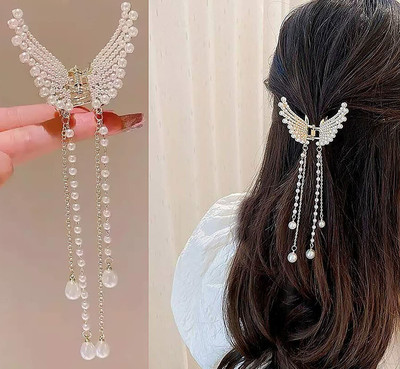KPCreations women fancy metal butterfly claw set of 1 pcs Hair Clip(White)