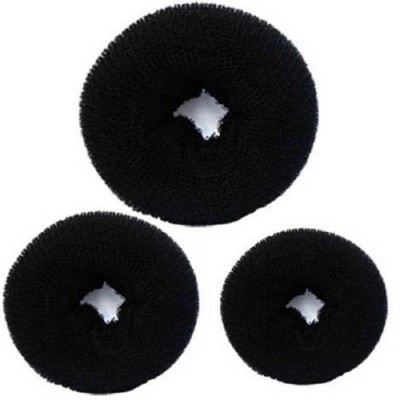 El Cabell Hair Donut bun Juda Maker Bun Maker Puff Hair Accessories Set Pack of 3 Bun(Black)