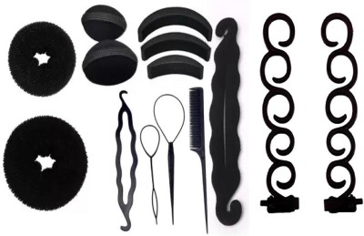 GadinFashion Hair Styling Tool Combo Pack of 14 Hair Accessory Set(Black)