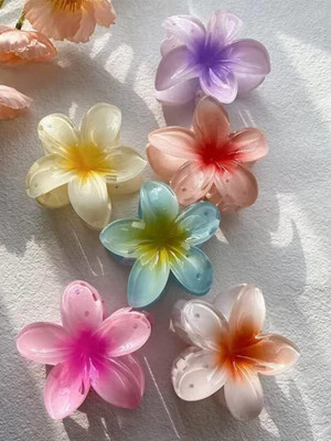 Dreamish Imitation Flower Petal Floral Design Styling Clutcher Clips (Pack of 6) Hair Claw(Multicolor)