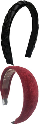 Munavi Elastic Rubber Hair Band hair combo(Black, Red)