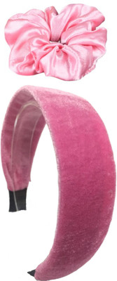 Munavi Elastic Rubber Hair Band hair combo(Pink, Pink)