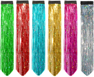Views 6pc Glitter  Streak/ Extensions For Women (MULTICOLOR) Hair Extension